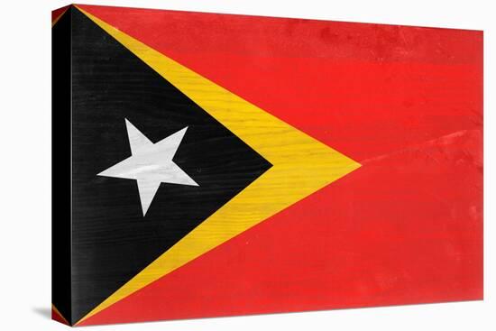 Timor-Leste Flag Design with Wood Patterning - Flags of the World Series-Philippe Hugonnard-Stretched Canvas