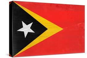 Timor-Leste Flag Design with Wood Patterning - Flags of the World Series-Philippe Hugonnard-Stretched Canvas