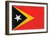 Timor-Leste Flag Design with Wood Patterning - Flags of the World Series-Philippe Hugonnard-Framed Art Print