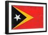 Timor-Leste Flag Design with Wood Patterning - Flags of the World Series-Philippe Hugonnard-Framed Art Print