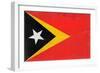 Timor-Leste Flag Design with Wood Patterning - Flags of the World Series-Philippe Hugonnard-Framed Art Print