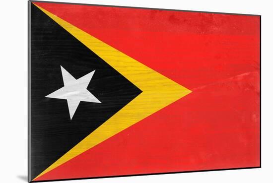 Timor-Leste Flag Design with Wood Patterning - Flags of the World Series-Philippe Hugonnard-Mounted Premium Giclee Print