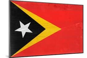 Timor-Leste Flag Design with Wood Patterning - Flags of the World Series-Philippe Hugonnard-Mounted Premium Giclee Print