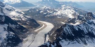 Aerial View of the Ruth Glacier and the Alaska Range on a Sightseeing Flight from Talkeetna, Alaska-Timothy Mulholland-Framed Photographic Print