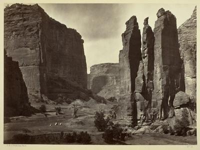 Cañon De Chelle, Walls of the Grand Cañon, About 1200 Feet in Height, 1873