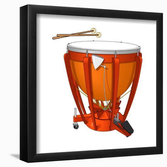 Timpani or Kettledrum and Drumsticks, Percussion, Musical Instrument-Encyclopaedia Britannica-Framed Poster