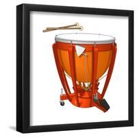 Timpani or Kettledrum and Drumsticks, Percussion, Musical Instrument-Encyclopaedia Britannica-Framed Poster