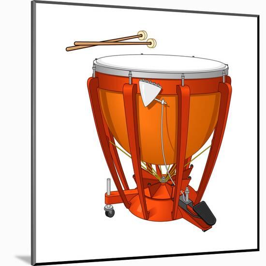 Timpani or Kettledrum and Drumsticks, Percussion, Musical Instrument-Encyclopaedia Britannica-Mounted Poster