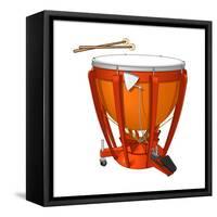 Timpani or Kettledrum and Drumsticks, Percussion, Musical Instrument-Encyclopaedia Britannica-Framed Stretched Canvas