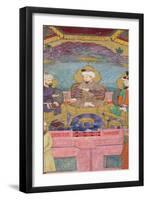 Timur, Babur and Humayan Enthroned Together, from the Large Clive Album, from a C17th Original-null-Framed Giclee Print