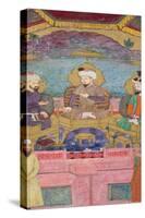 Timur, Babur and Humayan Enthroned Together, from the Large Clive Album, from a C17th Original-null-Stretched Canvas