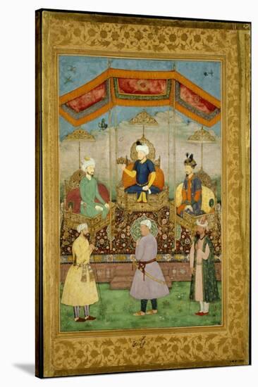 Timur Handing the Imperial Crown to Babur, India-Govardhan-Stretched Canvas