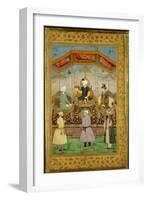 Timur Handing the Imperial Crown to Babur, India-Govardhan-Framed Giclee Print