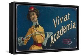 Tin for 50 Laferme 'Vivat Academia' Cigarettes, C.1900-20-null-Framed Stretched Canvas