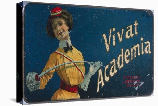 Tin for 50 Laferme 'Vivat Academia' Cigarettes, C.1900-20-null-Stretched Canvas