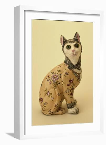 Tin-Glazed Earthenware Figure of a Cat-Émile Gallé-Framed Giclee Print