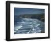 Tin Mining Chimneys and Ocean Surf, Porthtowan, Cornwall, England, United Kingdom, Europe-Dominic Harcourt-webster-Framed Photographic Print