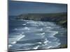 Tin Mining Chimneys and Ocean Surf, Porthtowan, Cornwall, England, United Kingdom, Europe-Dominic Harcourt-webster-Mounted Photographic Print