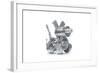 Tin Robot Dog On White Background-picturepartners-Framed Art Print