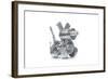 Tin Robot Dog On White Background-picturepartners-Framed Art Print