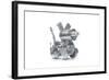 Tin Robot Dog On White Background-picturepartners-Framed Art Print