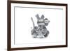 Tin Robot Dog On White Background-picturepartners-Framed Art Print