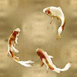 Koi on Black I-Tina Blakely-Art Print