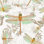 Vintage Botanicals Dragonfly Pattern Copper-Tina Lavoie-Giclee Print