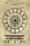 Water Wheel Blueprint Industrial Farmhouse-Tina Lavoie-Giclee Print