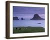 Tindholmur Island Rising to 262 M, and Drangarnir Natural Arch at Sunset, with Sheep, from Vagar-Patrick Dieudonne-Framed Photographic Print