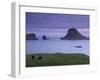 Tindholmur Island Rising to 262 M, and Drangarnir Natural Arch at Sunset, with Sheep, from Vagar-Patrick Dieudonne-Framed Photographic Print