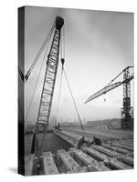 Tinsley Viaduct under Construction, Meadowhall, Near Sheffield, South Yorkshire, November 1967-Michael Walters-Stretched Canvas