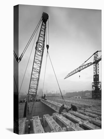 Tinsley Viaduct under Construction, Meadowhall, Near Sheffield, South Yorkshire, November 1967-Michael Walters-Stretched Canvas