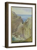 Tintagel, 1887 (W/C with Gouache on Paper)-Arthur Ackland Hunt-Framed Giclee Print