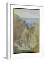 Tintagel, 1887 (W/C with Gouache on Paper)-Arthur Ackland Hunt-Framed Giclee Print