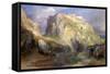 Tintagel Castle, Approaching Rain, 19th Century-Samuel Palmer-Framed Stretched Canvas