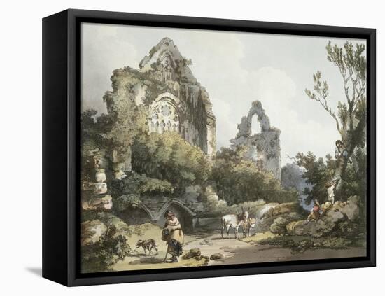 Tintern Abbey, from The Romantic and Picturesque Scenery of England Wales, Published 1805-Philippe De Loutherbourg-Framed Stretched Canvas