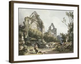 Tintern Abbey, from The Romantic and Picturesque Scenery of England Wales, Published 1805-Philippe De Loutherbourg-Framed Giclee Print
