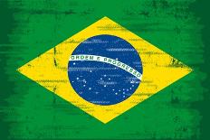 Brazilian Grunge Flag. A Flag Of Brazil With A Texture-TINTIN75-Art Print