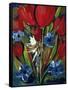 TINY FAIRY IN THE FLOWERS TULIPS-sylvia pimental-Framed Stretched Canvas