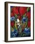 TINY FAIRY IN THE FLOWERS TULIPS-sylvia pimental-Framed Art Print