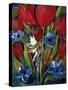 TINY FAIRY IN THE FLOWERS TULIPS-sylvia pimental-Stretched Canvas
