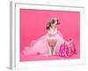 Tiny Glamour Dog With Pink Accessories Isolated-vitalytitov-Framed Photographic Print