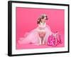 Tiny Glamour Dog With Pink Accessories Isolated-vitalytitov-Framed Photographic Print