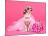 Tiny Glamour Dog With Pink Accessories Isolated-vitalytitov-Mounted Photographic Print