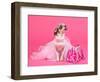 Tiny Glamour Dog With Pink Accessories Isolated-vitalytitov-Framed Photographic Print