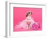 Tiny Glamour Dog With Pink Accessories Isolated-vitalytitov-Framed Photographic Print