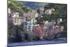 Tiny harbour and medieval houses in steep ravine, Riomaggiore, UNESCO World Heritage Site, Italy-Eleanor Scriven-Mounted Photographic Print