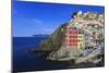 Tiny harbour and medieval houses in steep ravine, Riomaggiore, UNESCO World Heritage Site, Italy-Eleanor Scriven-Mounted Photographic Print