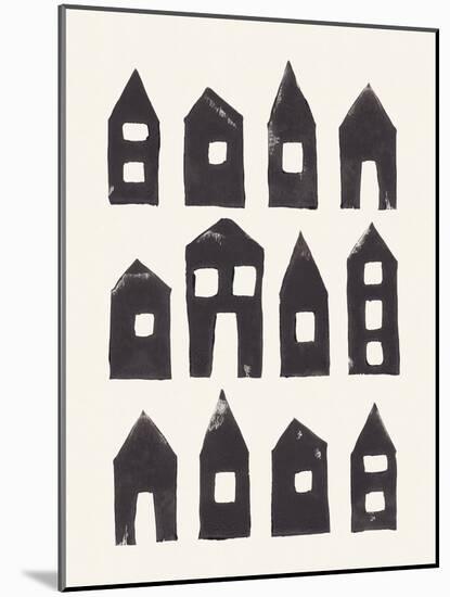 Tiny Houses #1 | Hand-Printed Linocut-Alisa Galitsyna-Mounted Giclee Print